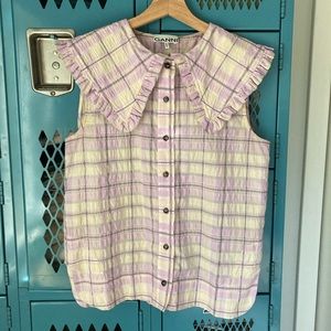 Ganni Check Blouse